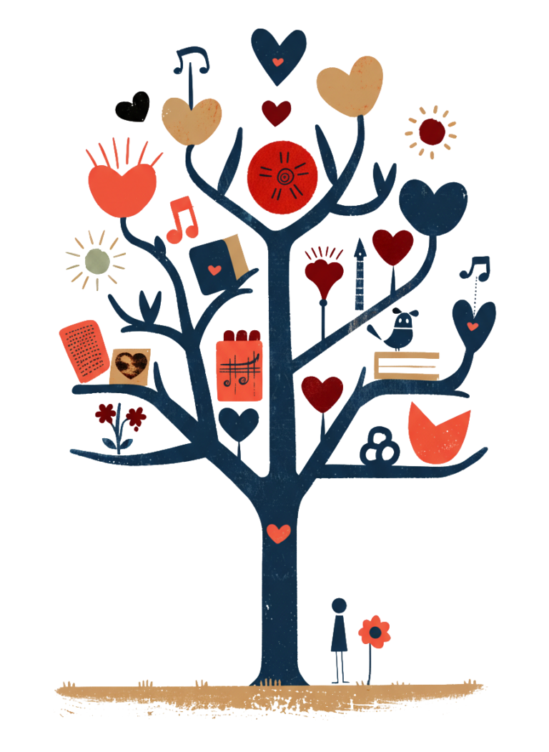 Illustration eines Baumes im Be.Nice-Stil