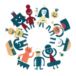Illustration eines Freundeskreises im Be.Nice-Stil