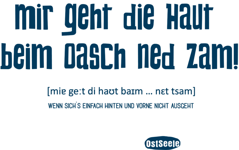 "Mir geht die Haut beim Oasch ned zam" - Mundart-Motiv der Marke OstSeele im Be Nice Shop